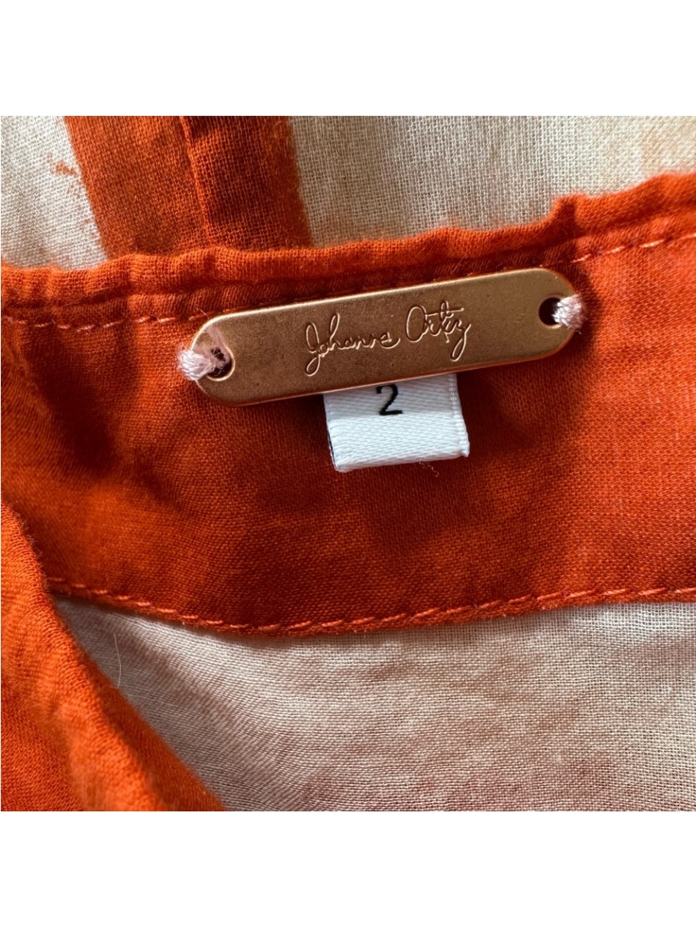Johanna Ortiz Orange Regions of Myth‎ Cotton Ankle Dress, Size 2 - Picture 10 of 12